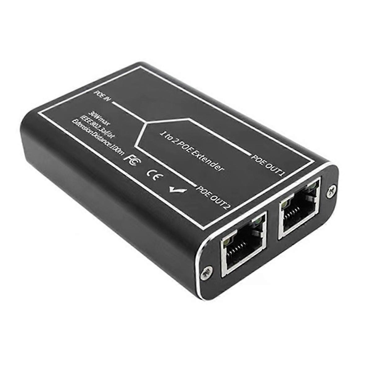 Gigabit POE Extender 2 Port 1000M Network Switch Repeater 30W IEEE802.3Af/At Plug&Play for PoE Switch NVR IP Camera