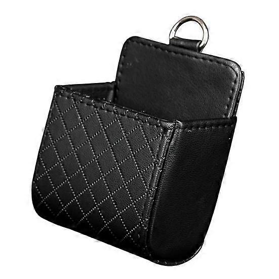 Car Air Vent Faux Organizer Storage Hanging Outlet Box Leather Phone Holder Trash Bin