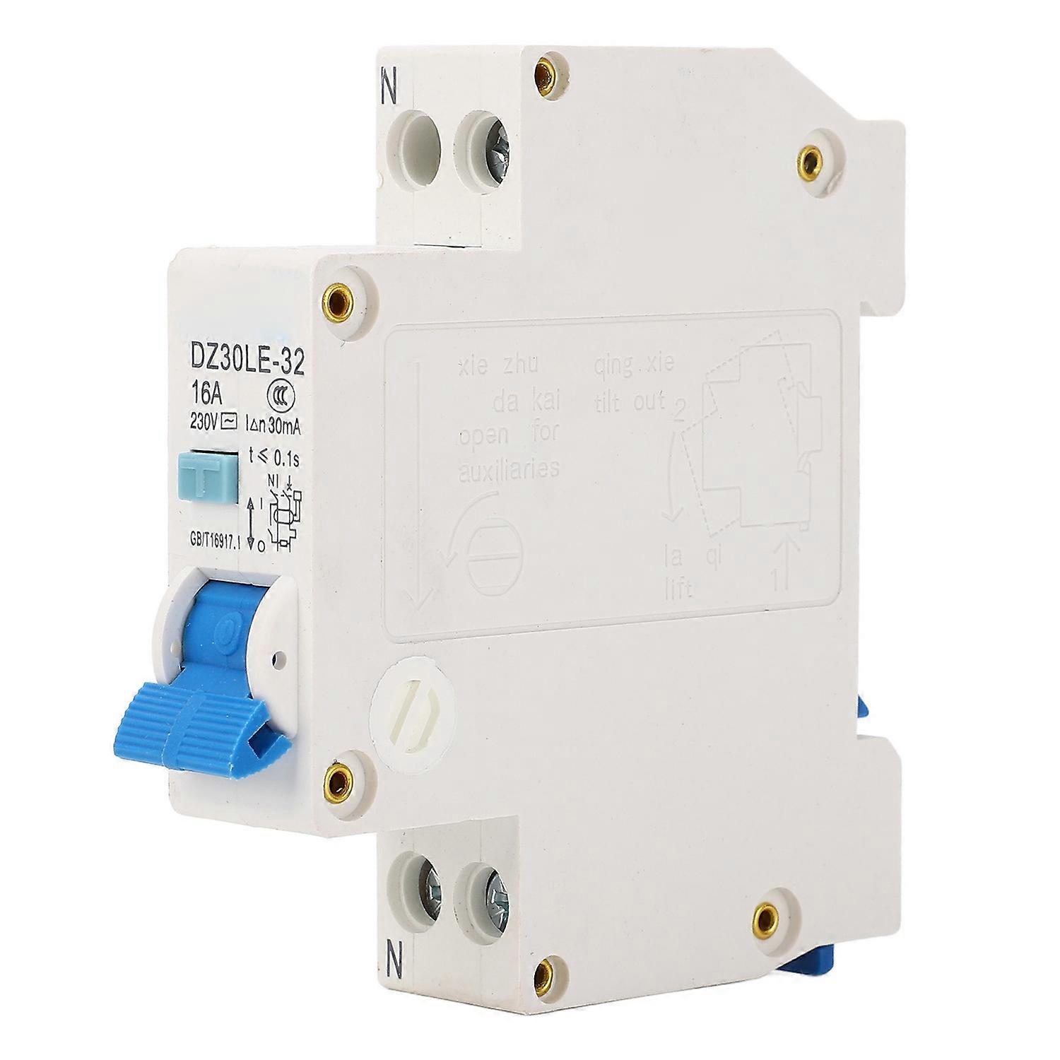 Leakage Protection Switch Protector Small DPN Overload Air Circuit Breaker 230V 1P 16A DZ30LE‑32