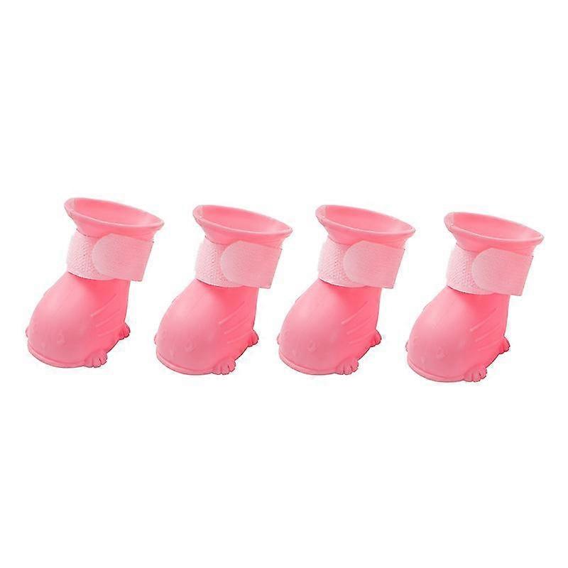 4 Pçs / set Sapatos de Chuva para Cães Pequenos e Médios Botas de Chuva Antiderrapantes Sapatos de Cachorro Ao Ar Livre Sapatos de Cachorro Botas de Tornozelo Acessórios para Cães