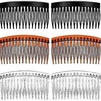 6 Pieces Hair Combs Slide Tortoise Smooth Hair Comb