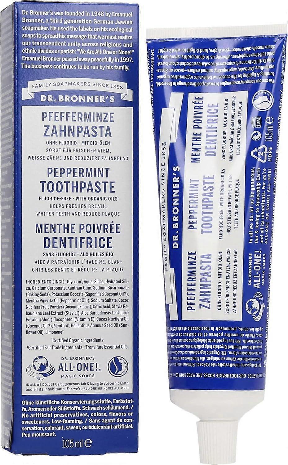 Dr Bronner, Peppermint Toothpaste, 105ml