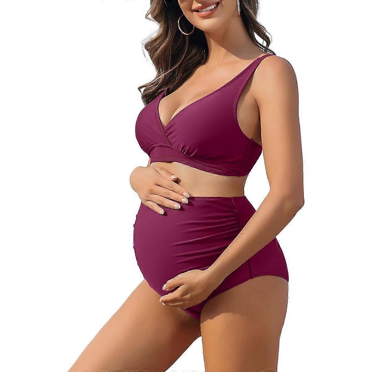 Charmleaks Maternity High Waisted Bikini Set
