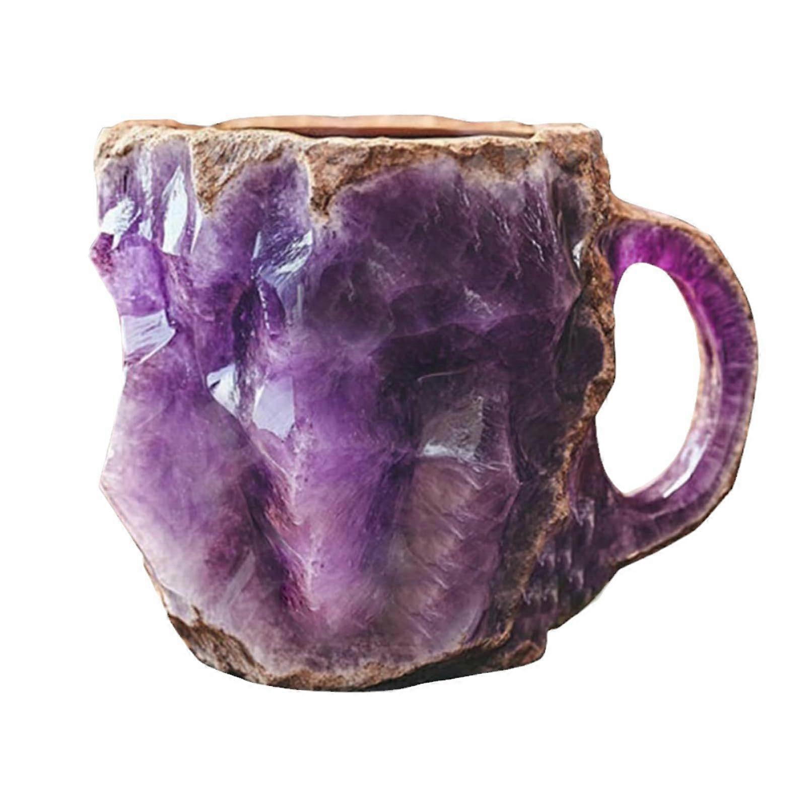 Mineral Crystal Coffee Mugs With Handle, Durable Glass Design for Home and Office Use, Elegant 12 Oz Size