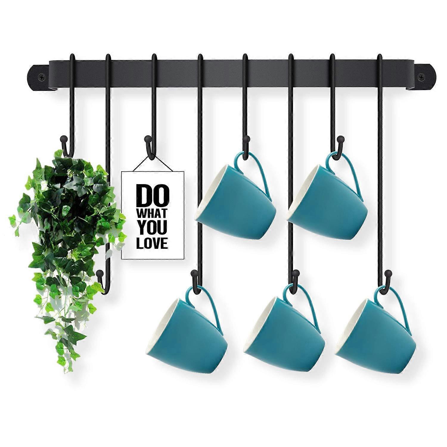 Wall mounted coffee cup holder mug rack for kitchen or coffee bar easy to install for display storage and