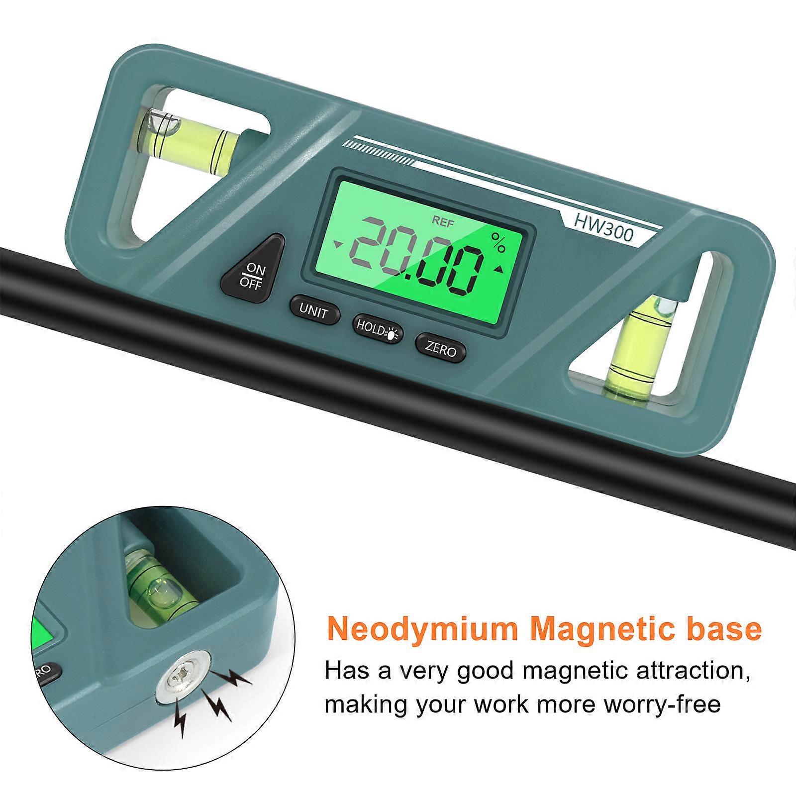 Magnetic Digital Angle Meter Absolute and Relative Measurement Angle and Slope Conversion Inclinometer Versatile Clinometer LCD Display with Backlight