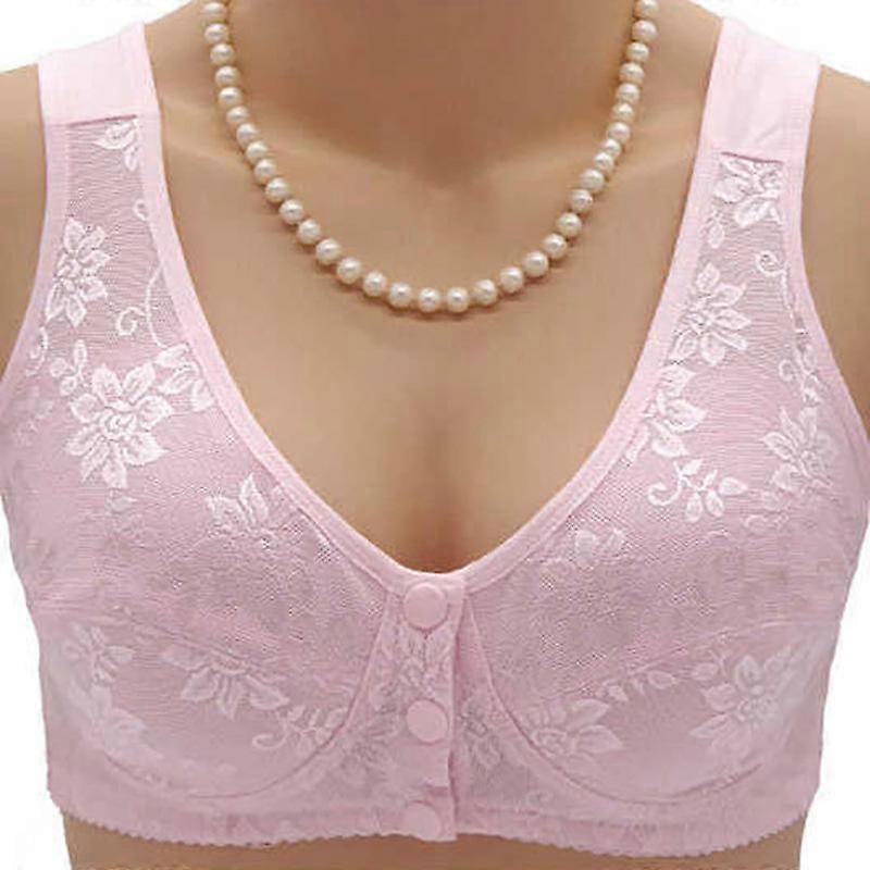 Wireless Cotton Bras for Women Lingerie Front Close Bralette Casual Comfortble Underwear Big Bust Embroidery Casual Light Open The Button In Front