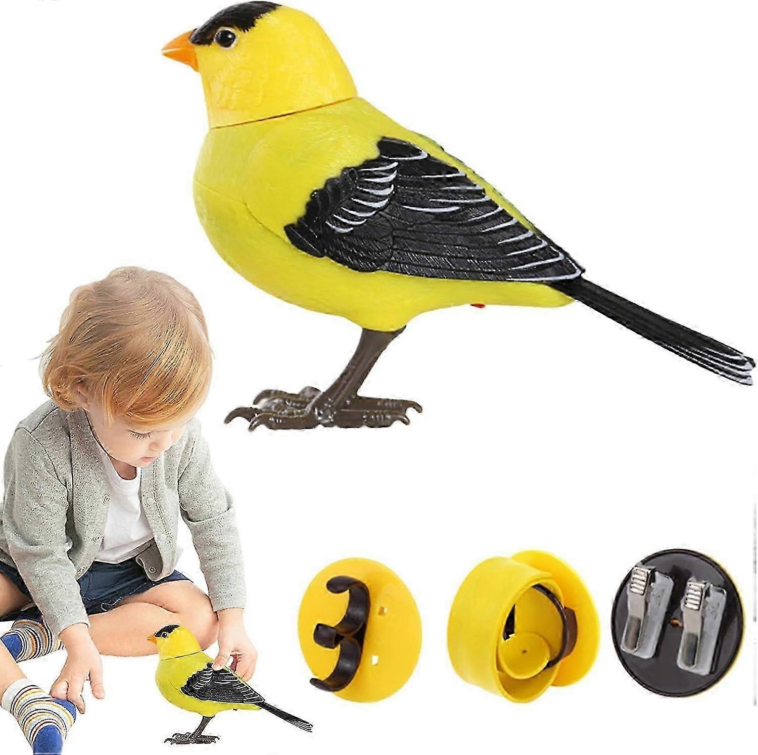 Electric Singing And Chirping Bird Toy, Realistic Interactive Bird Toy, Motion And Sound Activated Simulation Bird Pet Decration Toy
