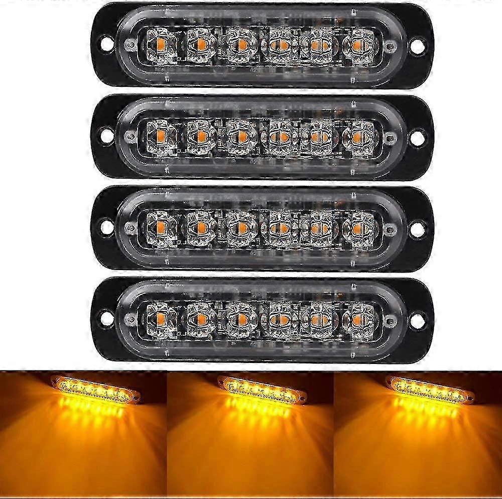 4 PCS Emergency Warning Lights for Vehicles Trucks Emergency Beacon Warning Hazard Flash Strobe Flas