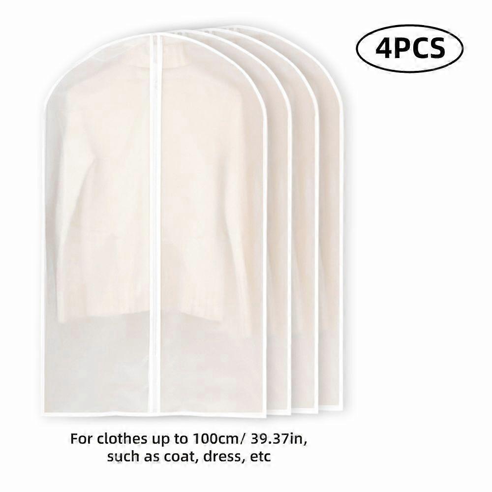 Dust-proof Portable Clothes Bags Set Translucent Garment Cover Full Zipper Lightweight for Suit Shirt Gown Dress Coat 60*120cm