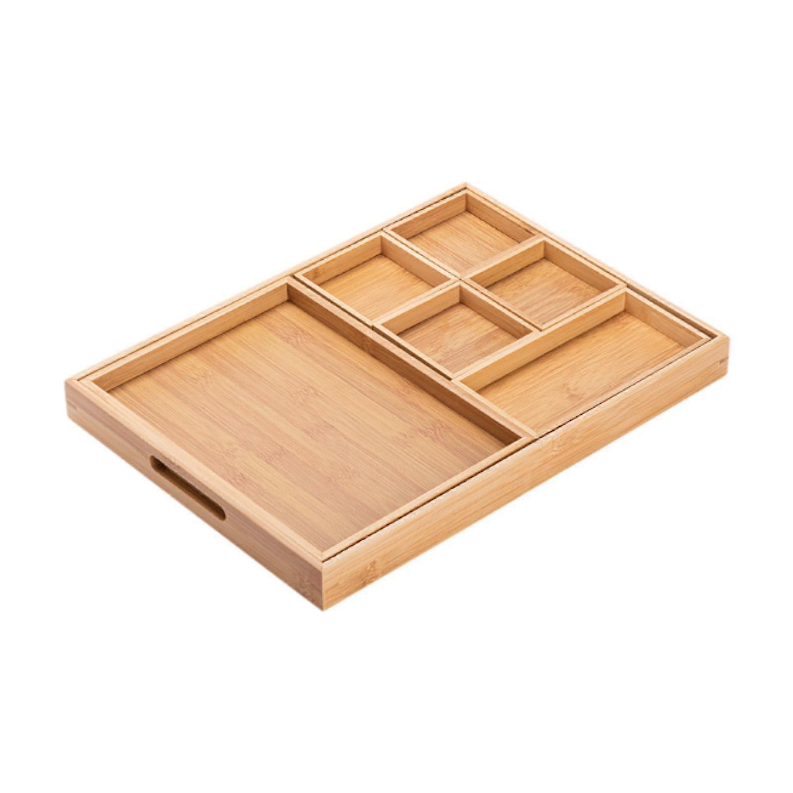 Bamboo Serving Trays Elegant Snacks Plates for Dining Table Ottoman Home Bed