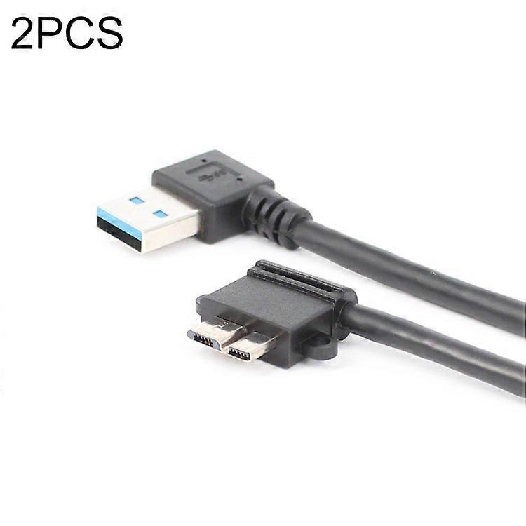 2 stk USB 3.0 højre albue han til micro USB 3.0 albue opladning datakabel, kabellængde: 27cm