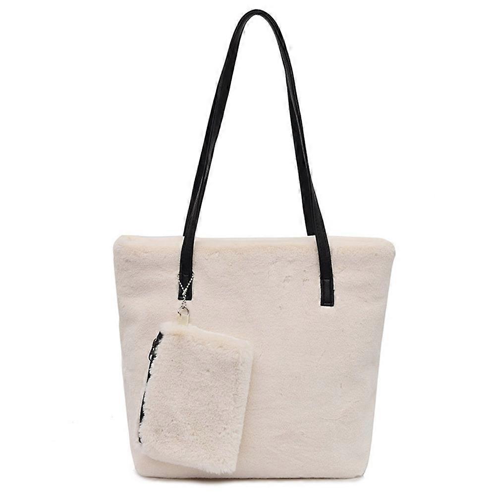 Women's Plush Square Handbag Shoulder Tote Bag With Soft Plush Exterior And Square Shape