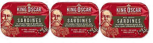 King Oscar Wild Caught Sardines In Virgin Olive Oil with Pepper 3 Pack