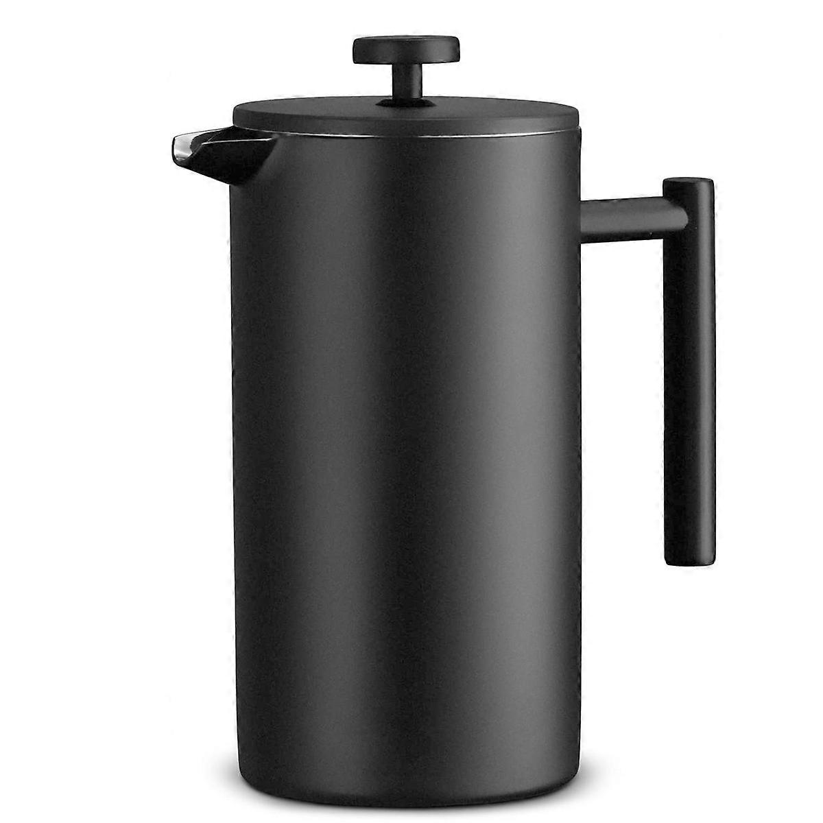 Caffettiera French Press da 1000 ml Caffettiera resistente al calore a doppia parete Isolamento in acciaio inossidabile Sistema di filtraggio a 3 stadi