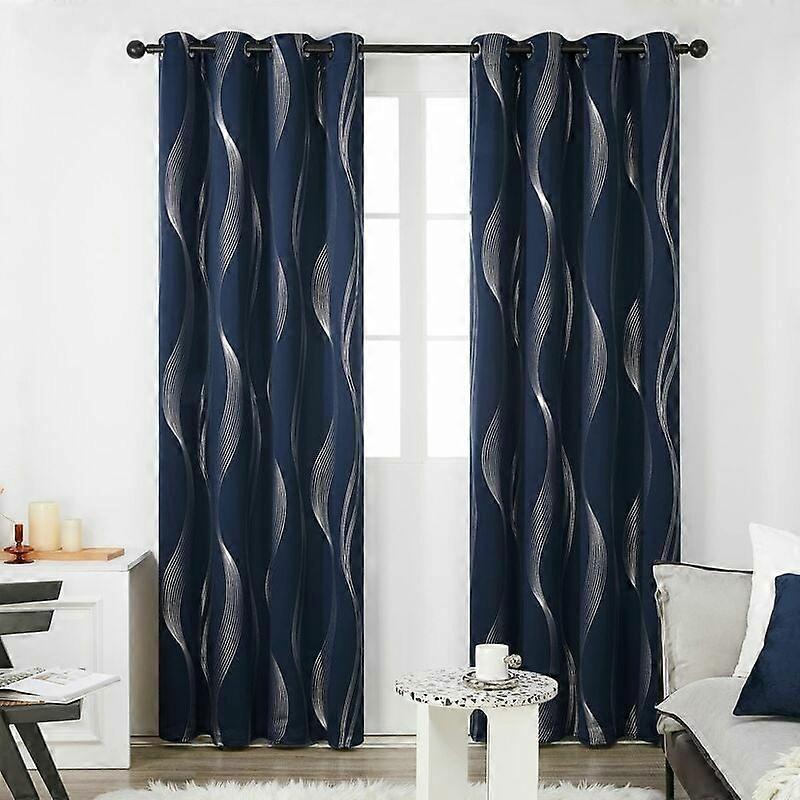 Silver Curtains, Line Pattern, Thermal Insulated Blackout