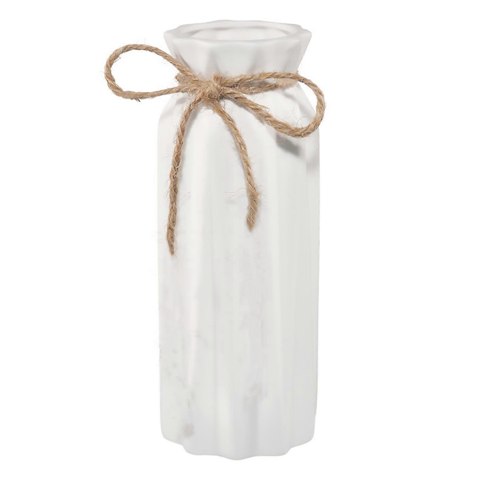 White Ceramic Vase for Foyer Living Room 8.27" H