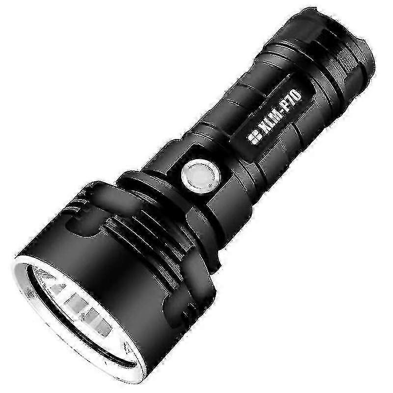 P70 LED Flashlight 30000-100000 Lumens, Waterproof Torch with 3 Modes, Rechargeable Battery for Camping