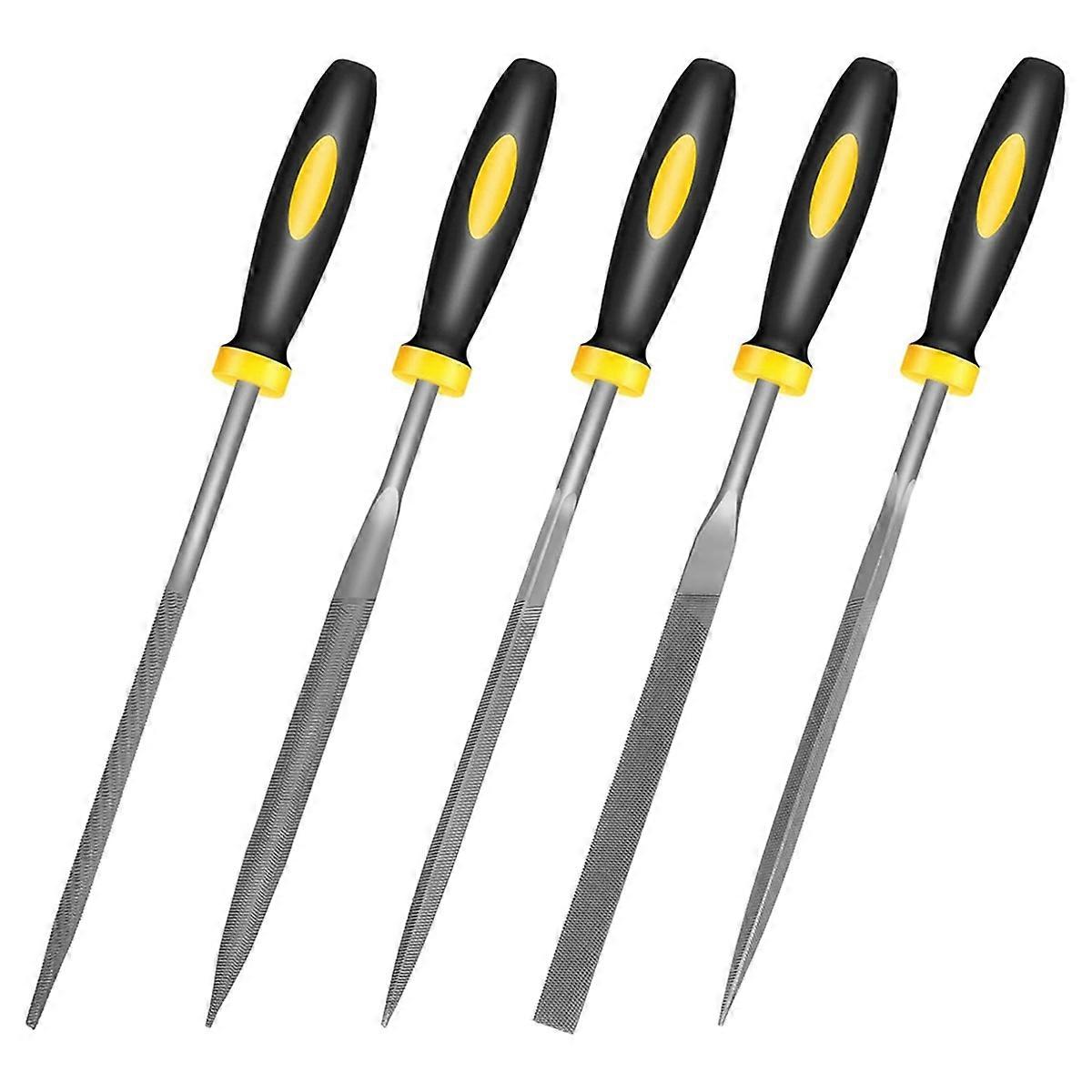 Small Hand Metal File Set, 6.3In, 5Pcs, Strength Alloy Steel Needle