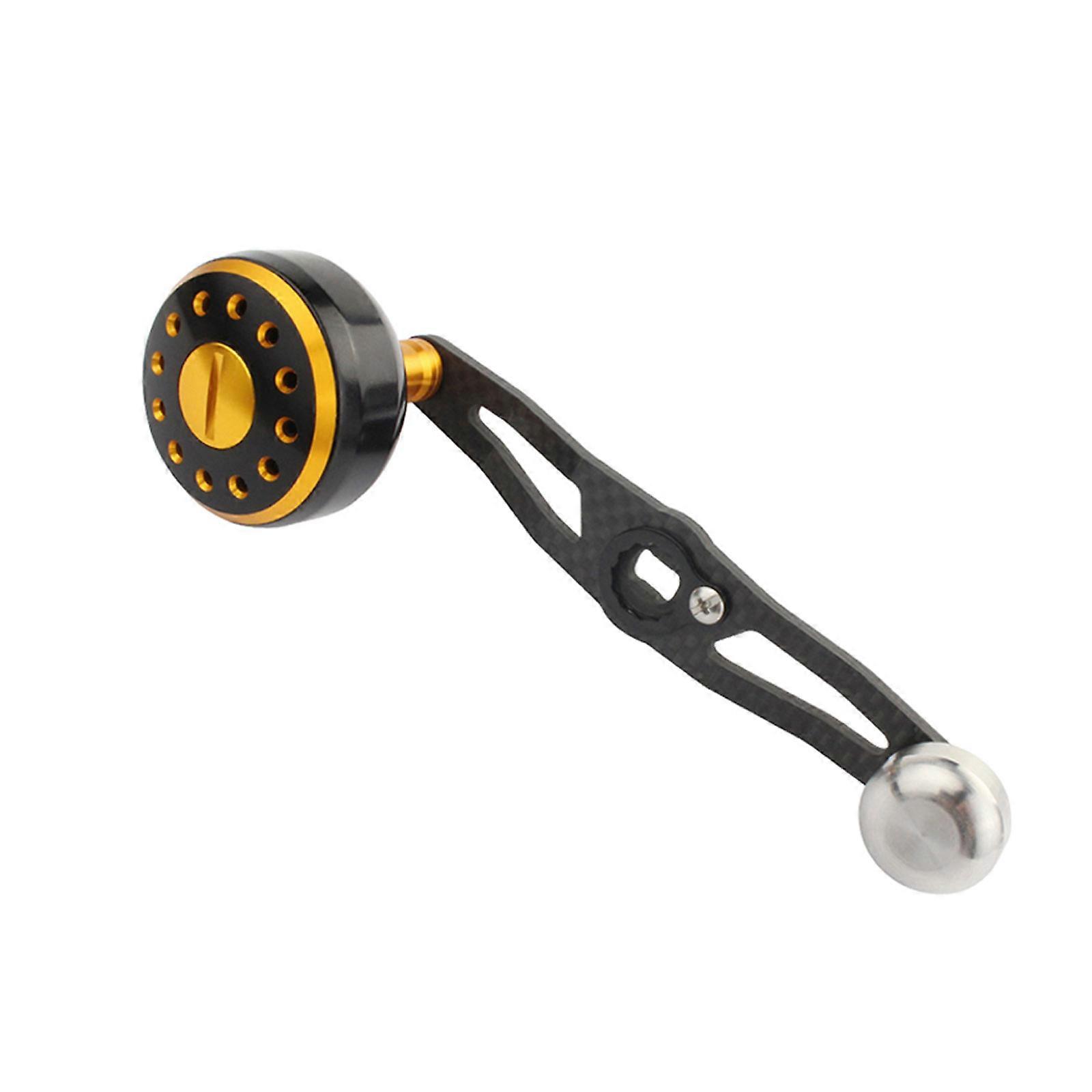Fishing Reel Handle Aluminium Alloy Handle Double Color Handle For Baitcasting Hole Size 8x5mm Length 115 MM Black gold