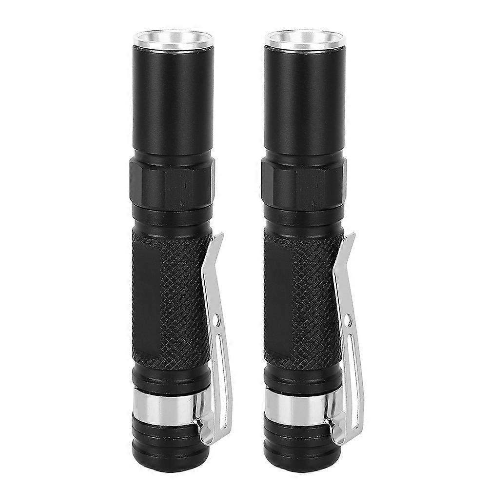 2Pcs Outdoor Mini Portable Super Bright LED Flashlight Telescopic Pen Shape Emergency Light