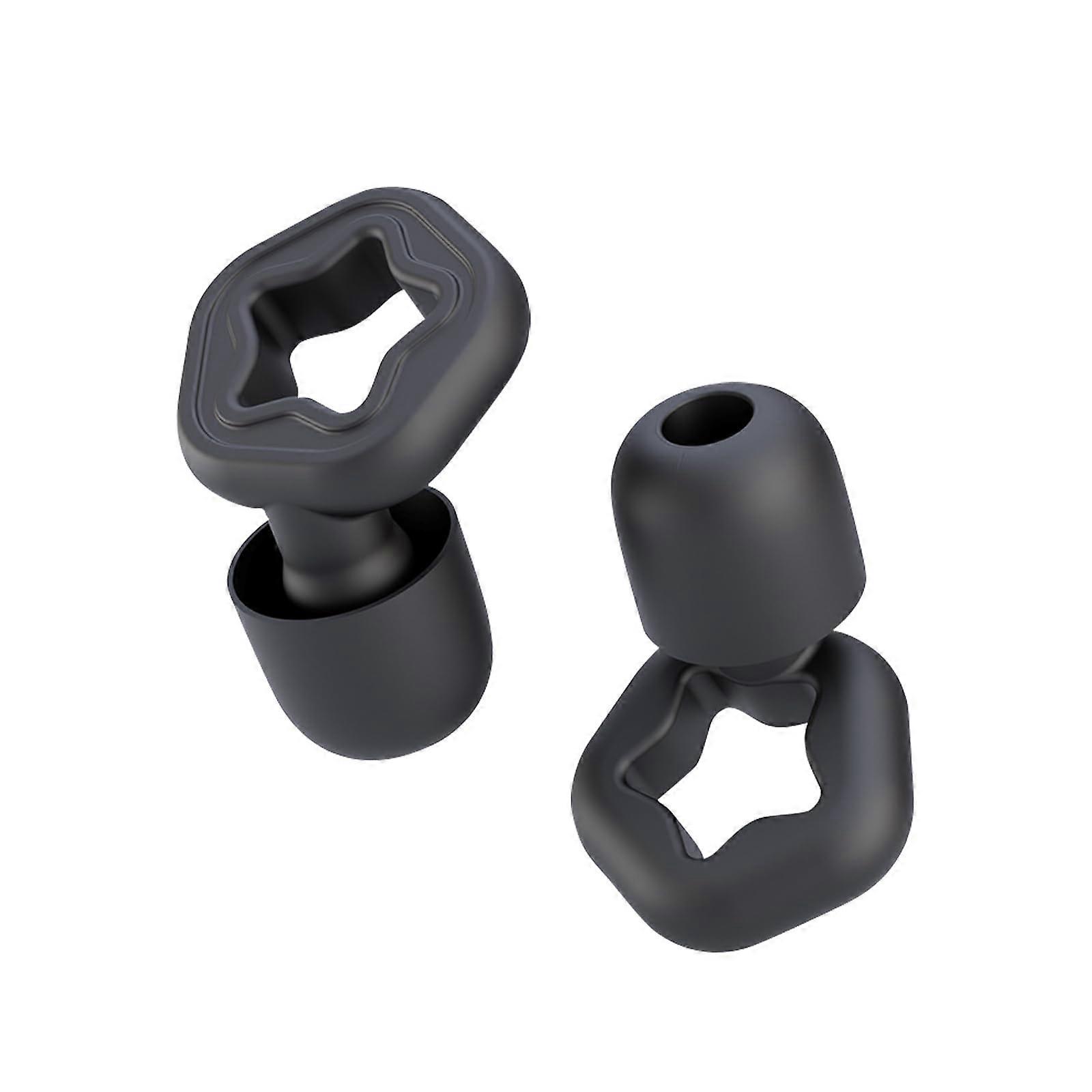 Silicone Ear Plugs for Sleeping, Noise Reduction, Swimming, Sound Insulation - Available in 3 Colors and 3 Models (Black)