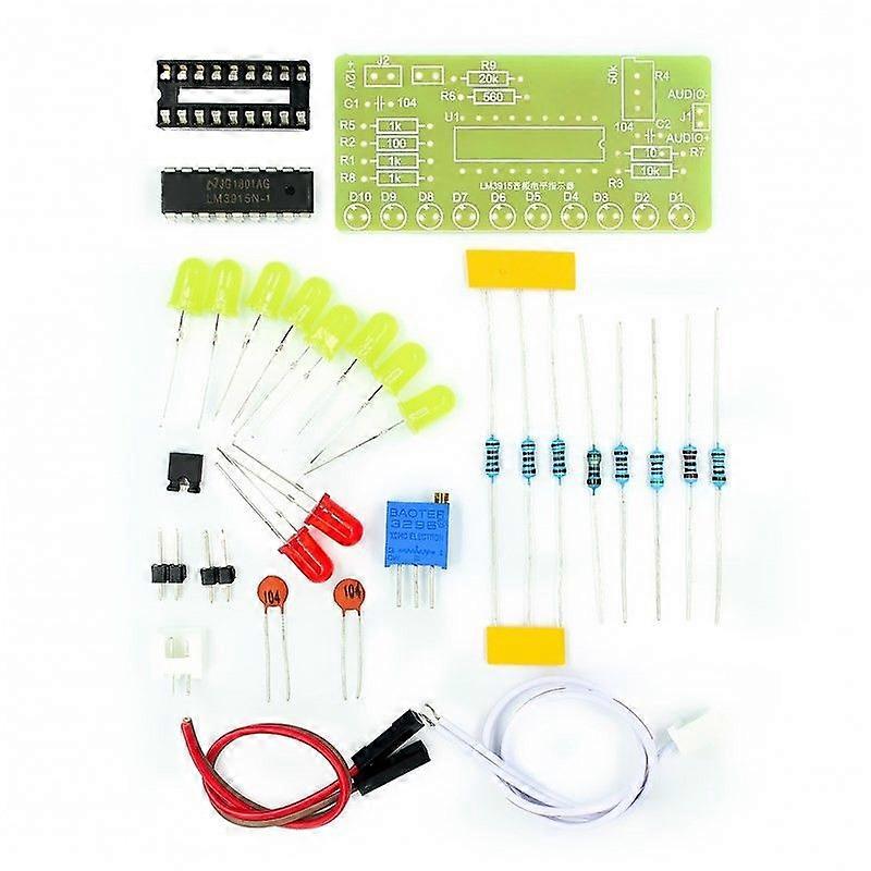 LM3915 Sound Spectrum Analysis Kit with 10 LEDs for DIY Electronic Soldering Practice Level Indicator