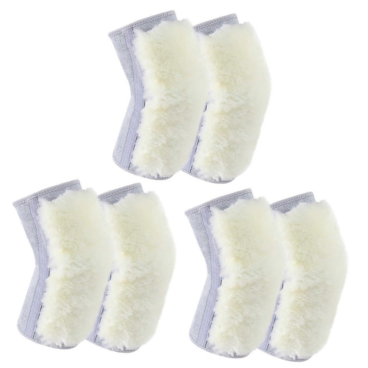 3 Pairs Thick Cashmere Lined Knee Warmers for Men and Women, Soft Knee Pads for Winter Support, Comfortable Fit