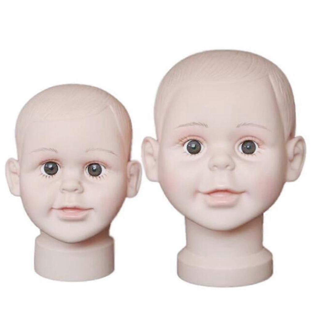 4x PVC Børn Mannequin Hoved Model kompatibel Paryk Hat Display Display Stand_Featured Gave