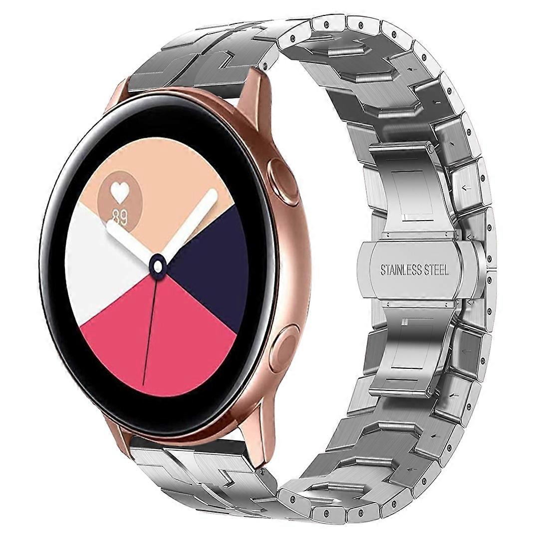Til Samsung Galaxy Watch Active Armor rustfrit stål metal urrem