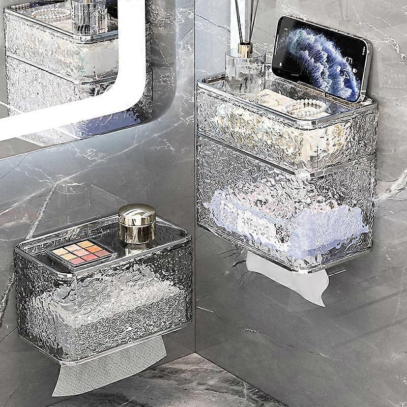 Bathroom No-Punch Tissue Organizer Household Wall Mounted Tissue Box