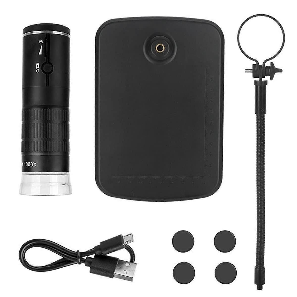Microscope Kit 1000x Magnification Intelligent Digital Microscope USB Rechargeable 2.0M Pixels Microscope Lens Adapters