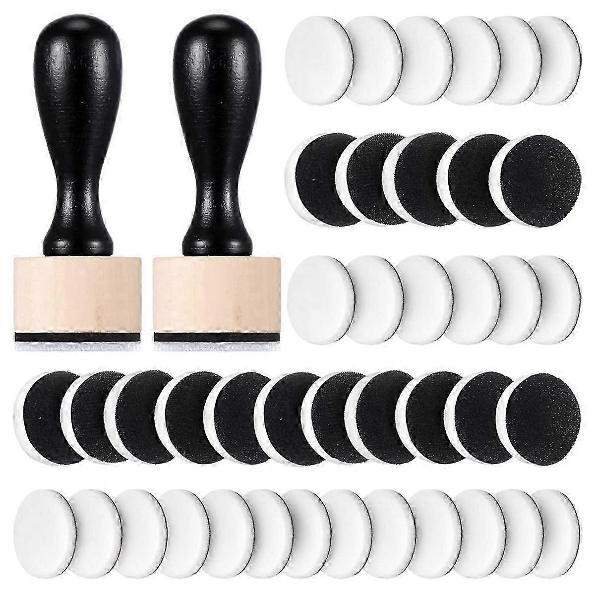 42-Piece Mini Ink Tool Set, Includes 2 Round Mini Smudge Tools and 40 Replacement Foam Pads for Draw YY