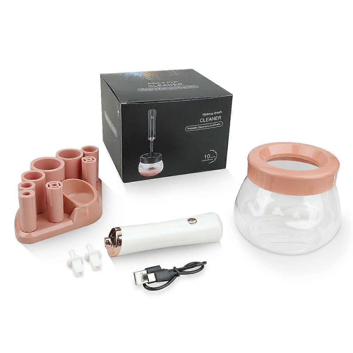 Make-up brush cleaner Dryer Electric spinner with 8 rubber collars for efficient cleaning.