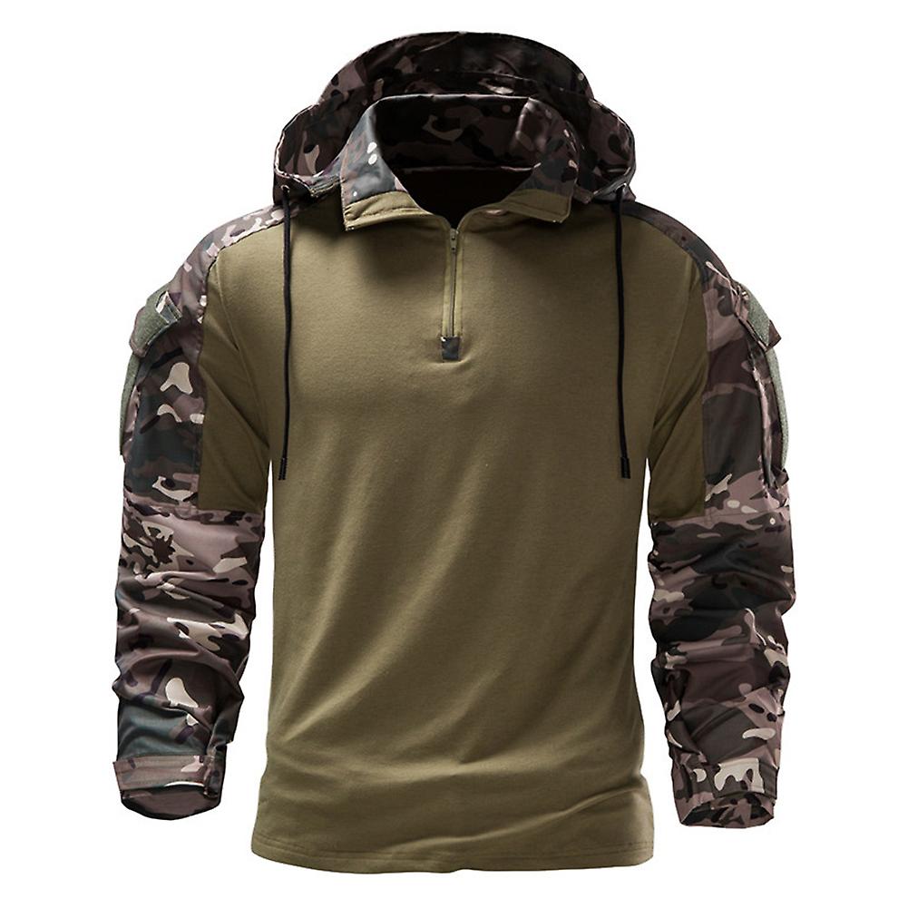 Cloudstyle Men's Camouflage Hooded Lapel Sweatshirt