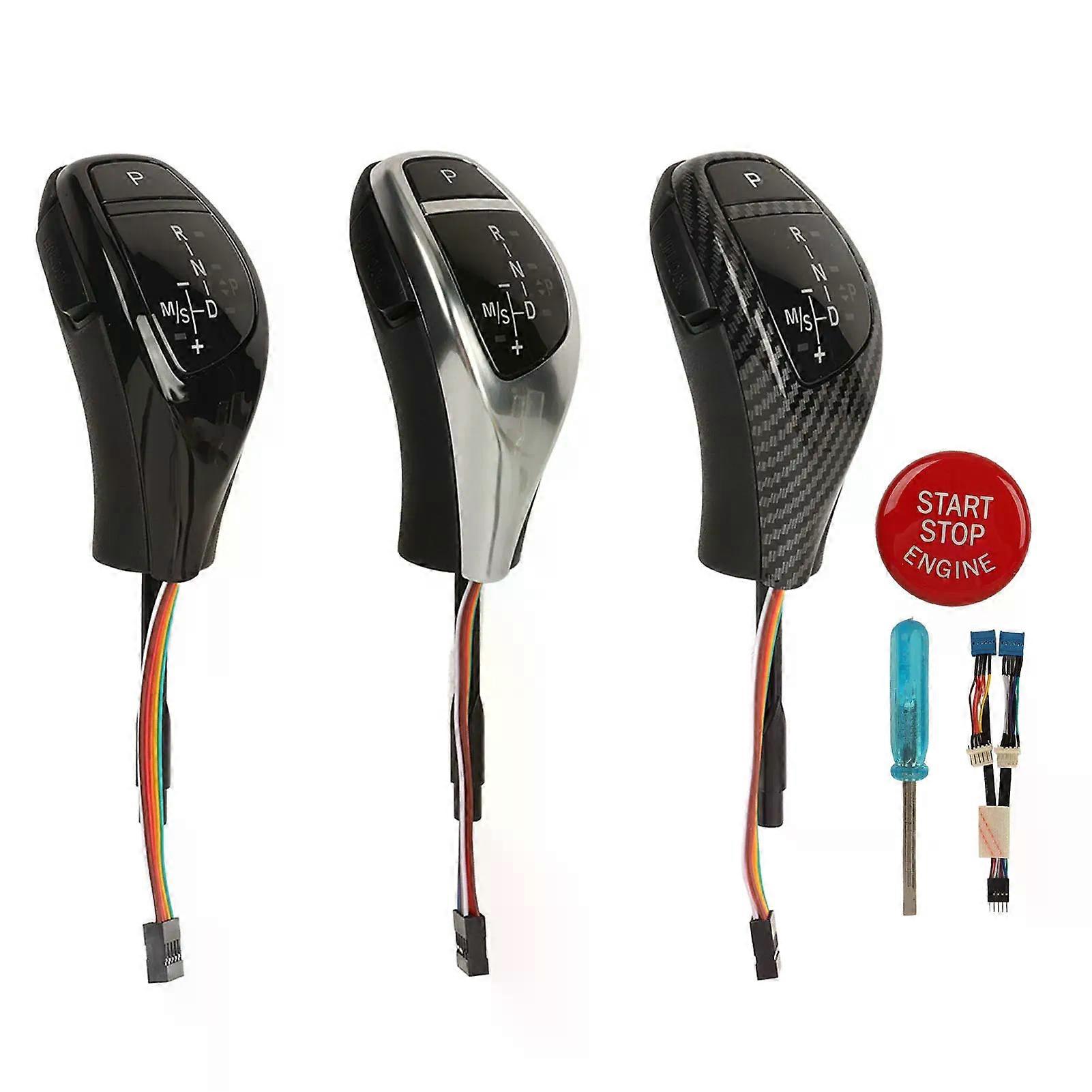 LED Shifter Lever Knob Perfect Match LED Knob Easy Install Ergonomic with Click Start Button for E90 E91 E92 E93 LHD