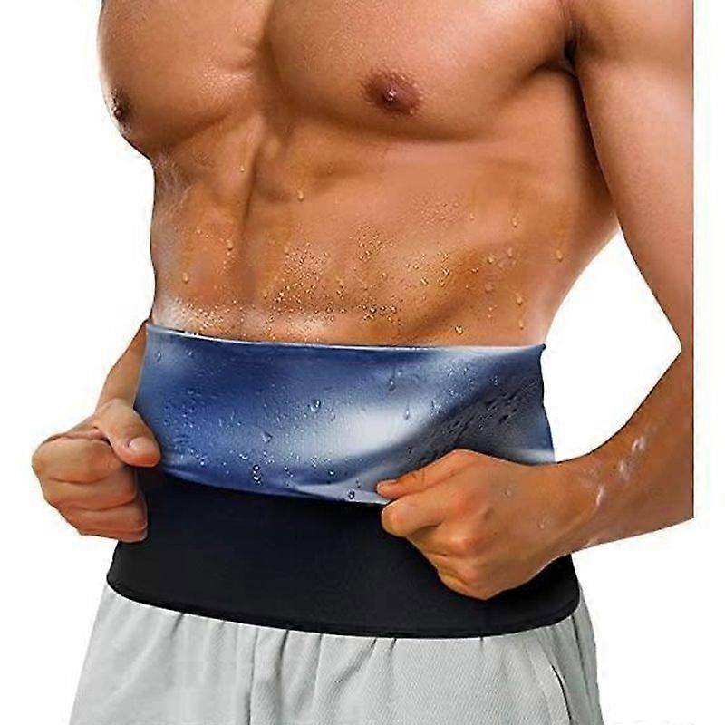 CHUMIAN Men's Flat Belly Slimming Sheath - Neoprene Free Sweat Belt - Blue