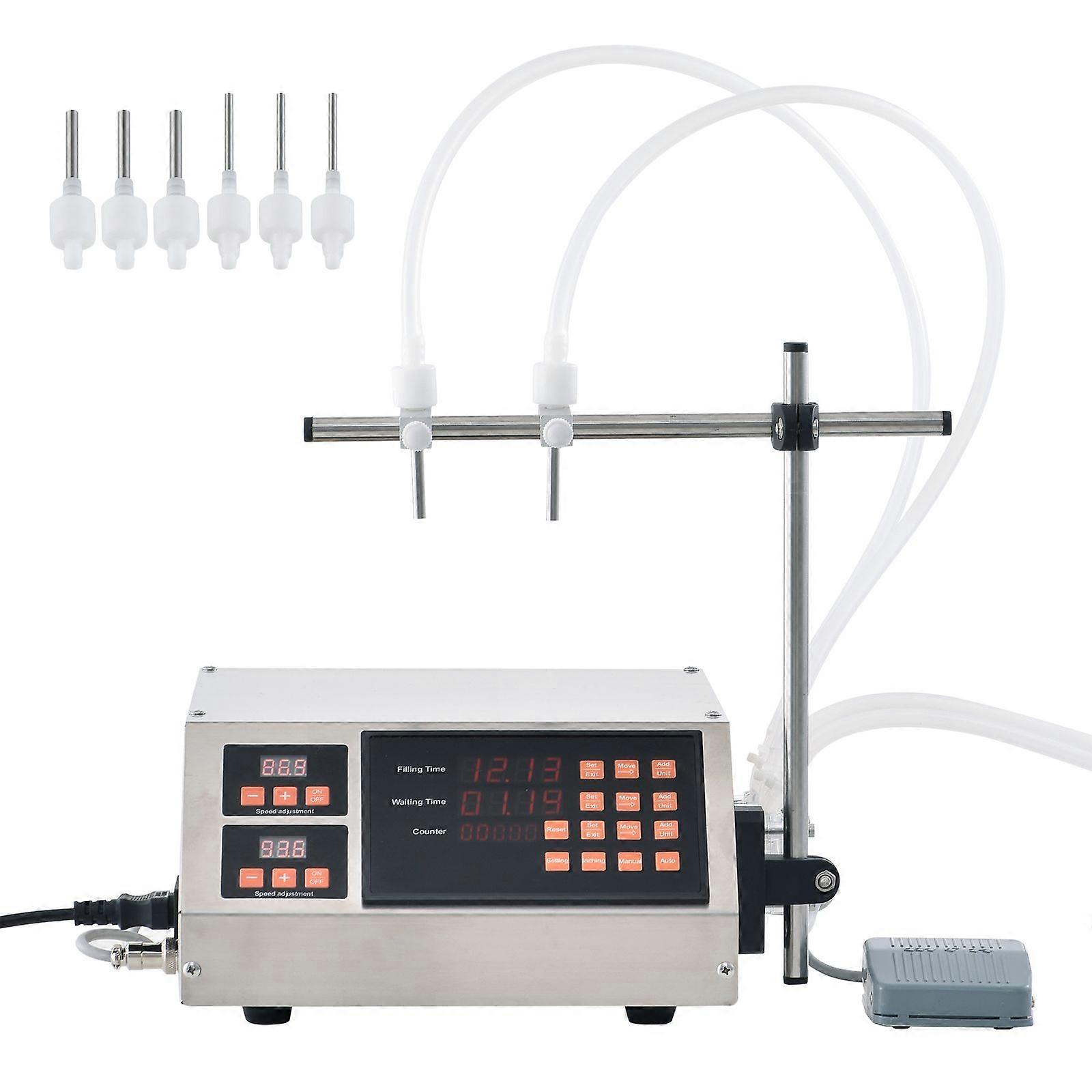 Machine de remplissage de liquide, capacité de remplissage de 5 à 650 ml, commande numérique de pompe péristaltique pour le lait, l’eau, le vin, la sauce soja (double buse)