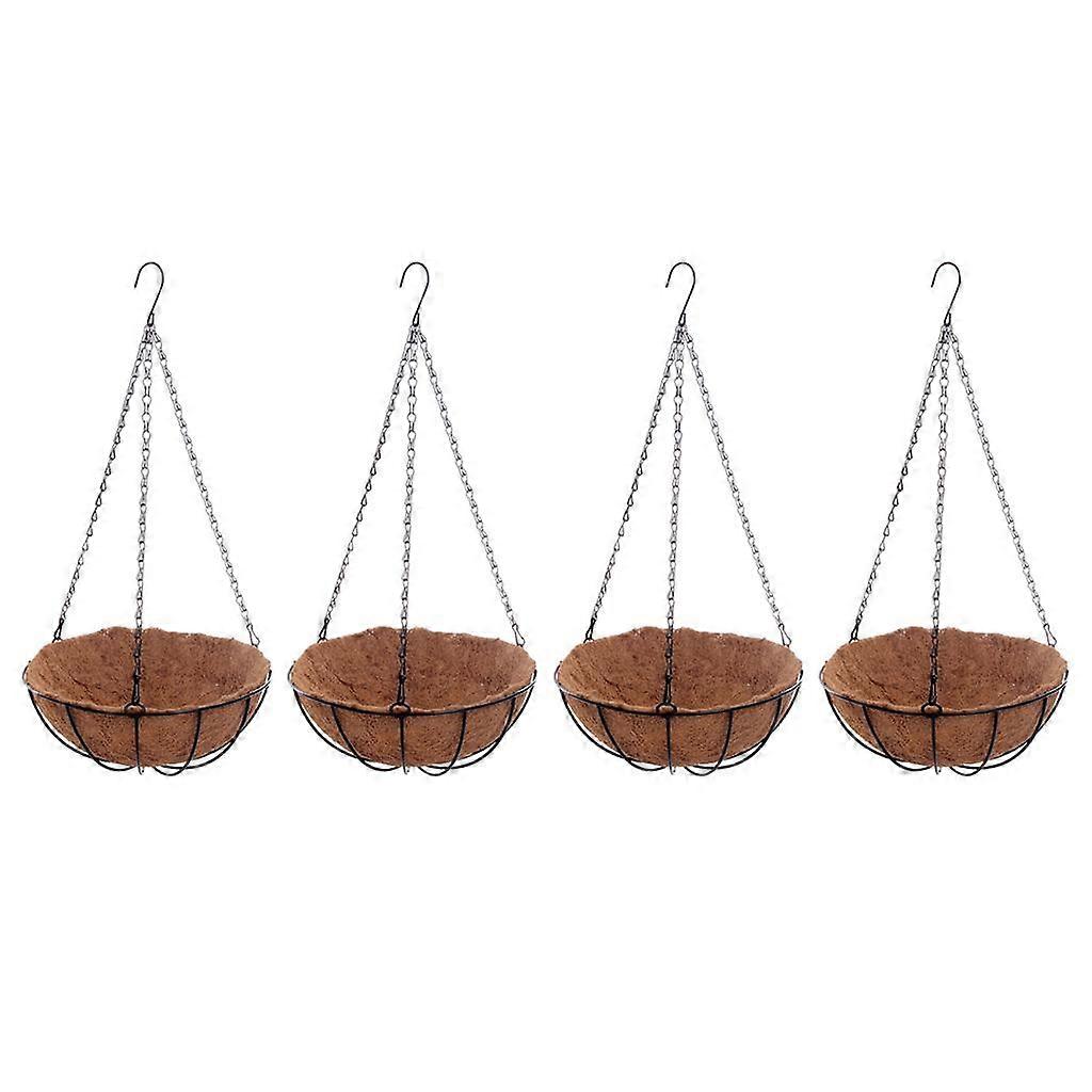 4pcs Hanging Flower Basket Round Wire Flower Pots