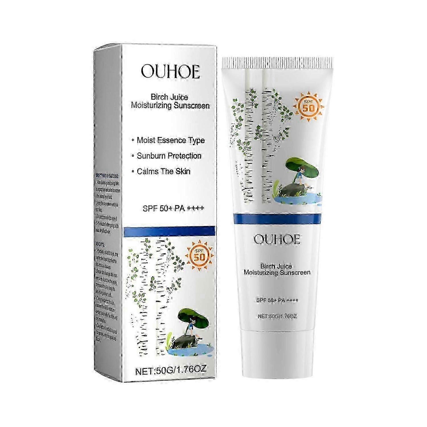OUHOE Birch Juice Moisturizing Sunscreen, Hydrating And Isolating UV Protection Hydrating And Refres