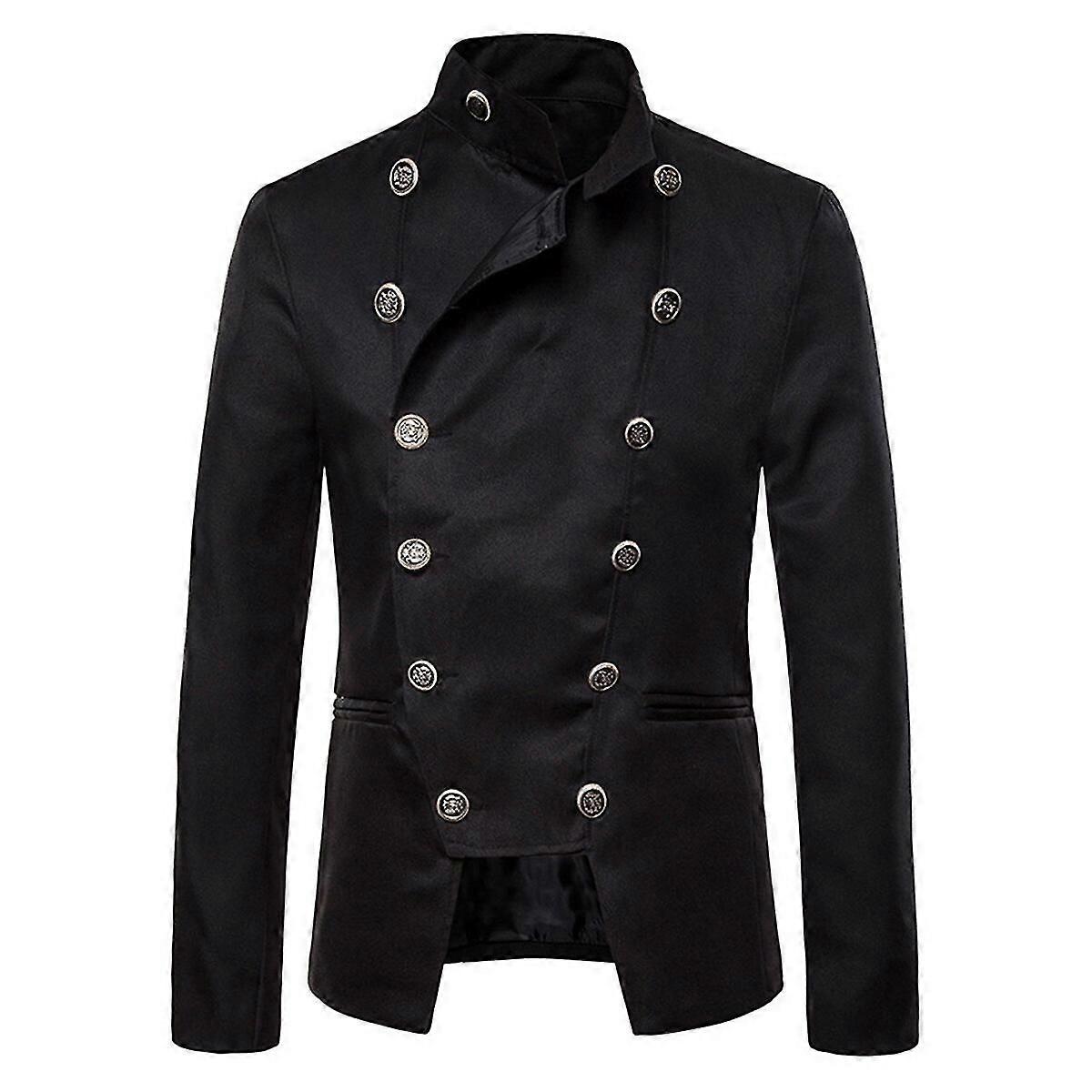 Formal Suit Double Breasted Solid Color Double Breasted Retro Wedding Stage Dress