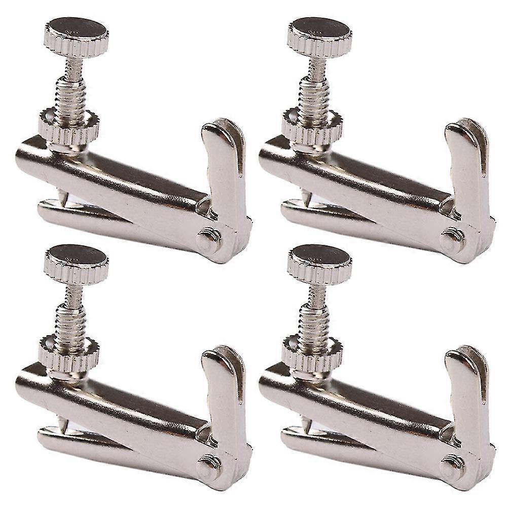 4pcs Violin String Adjuster Fine Tuning String Fine Adjuster Tuners Pour Violon Taille S (argent)