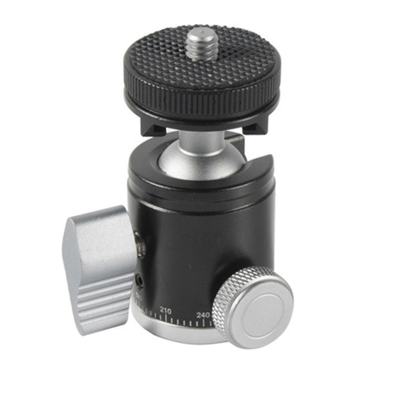 Mini Cold Shoe Ball Head Double Use 1/4inch Screw Universal Rotation Panoramic Head for DSLR Camera Tripod Selfie Stick