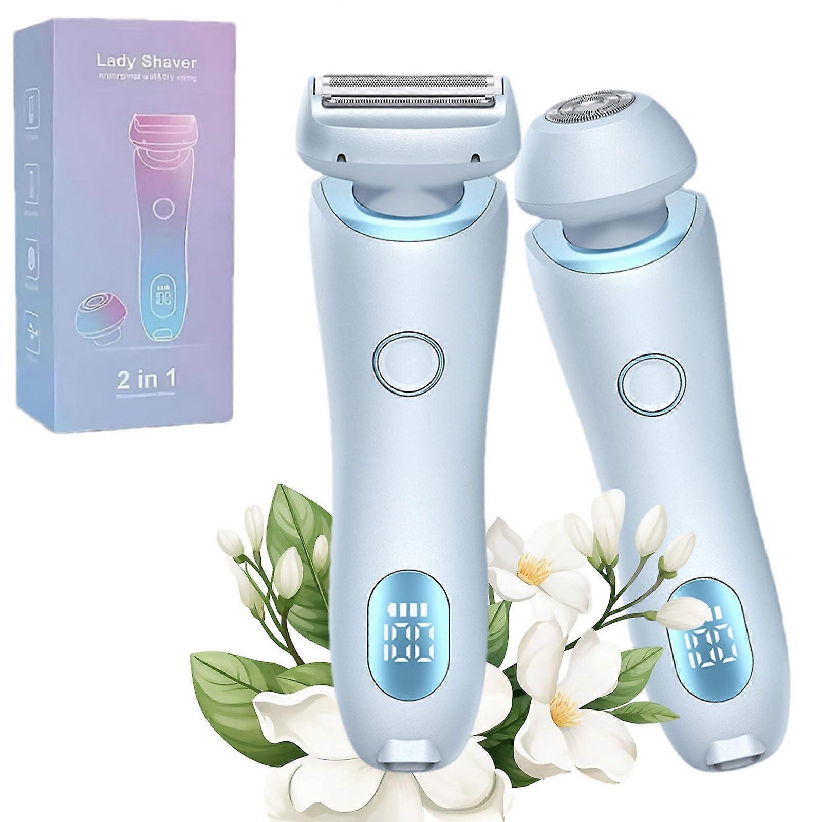 Velvex Razor, Comfort 2 in 1 Electric Lady Shaver, Omicove Goddess Glide Shaver, Velvic Smooth Shave Razor (Blue)