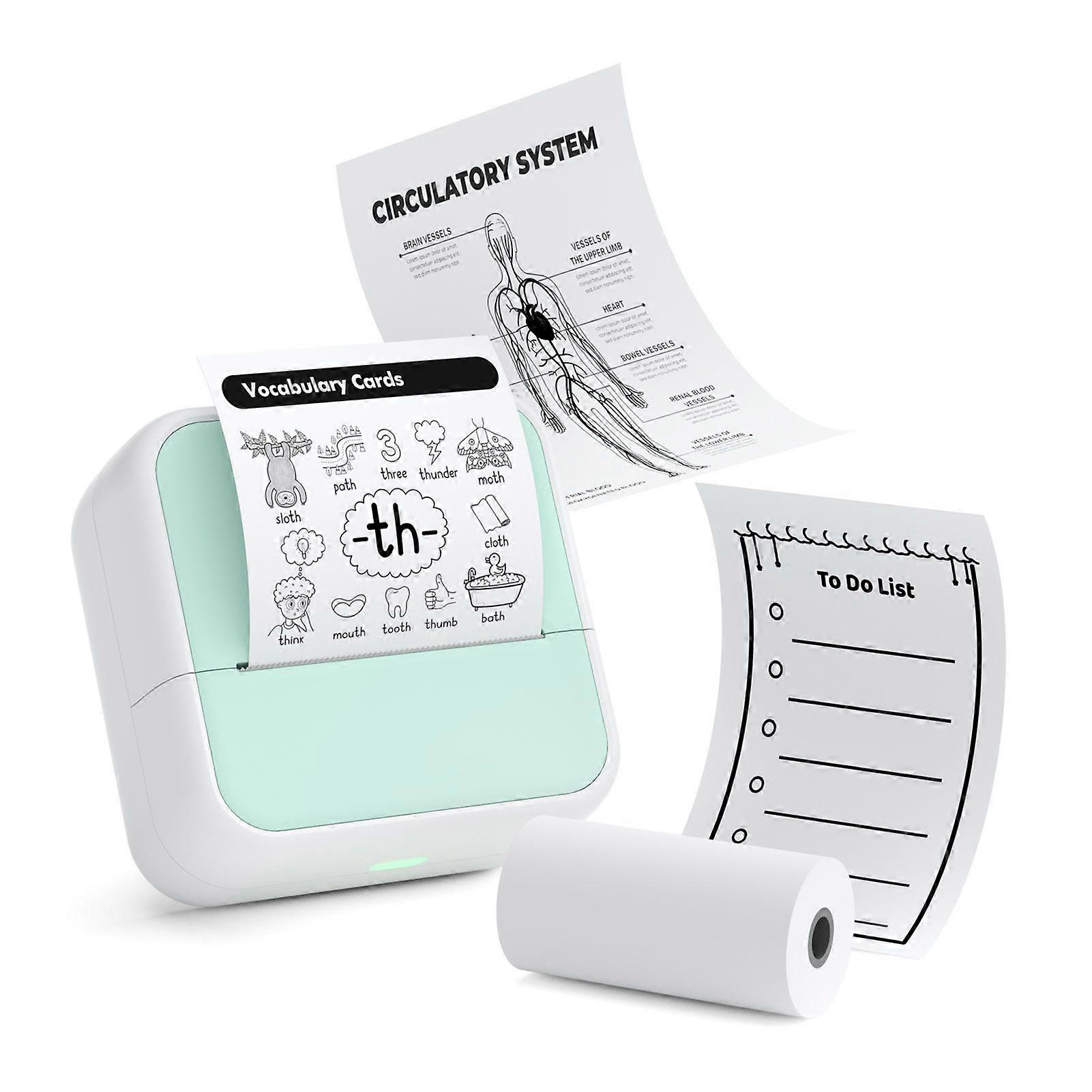 Mini Pocket Printer Portable Thermal Instant Photo Printing Label Maker Machine BT Wireless Connect Compatible with Android / iOS APP Support Receipt