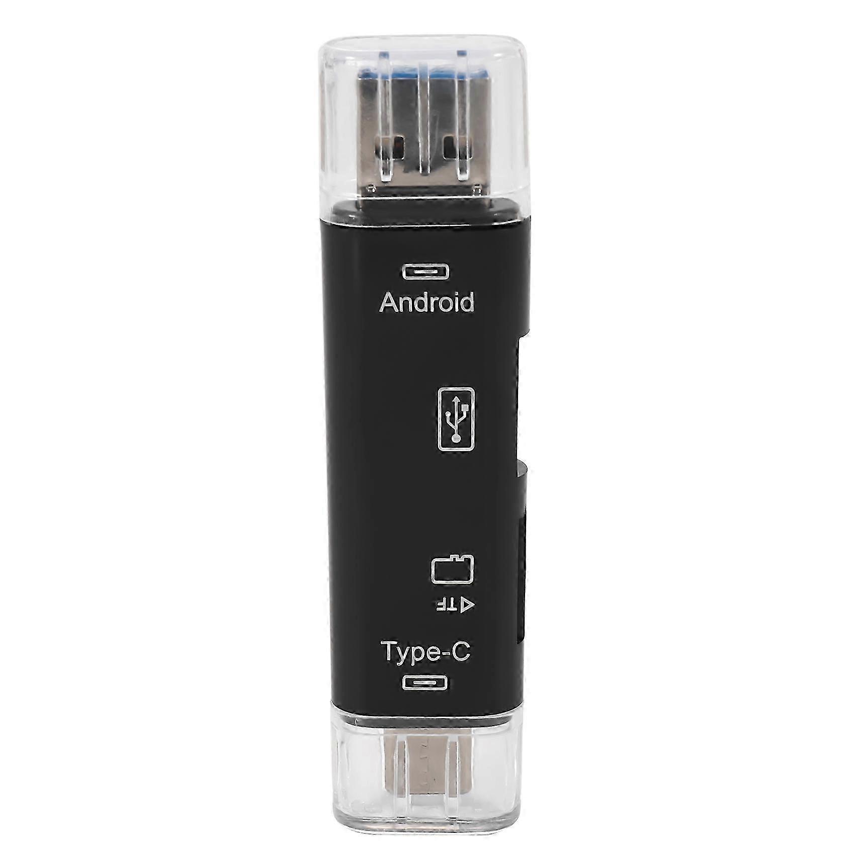 5-in-1 OTG USB-C Card Reader for Android, SD/Micro SD/TF Memory Card Adapter with USB Reader