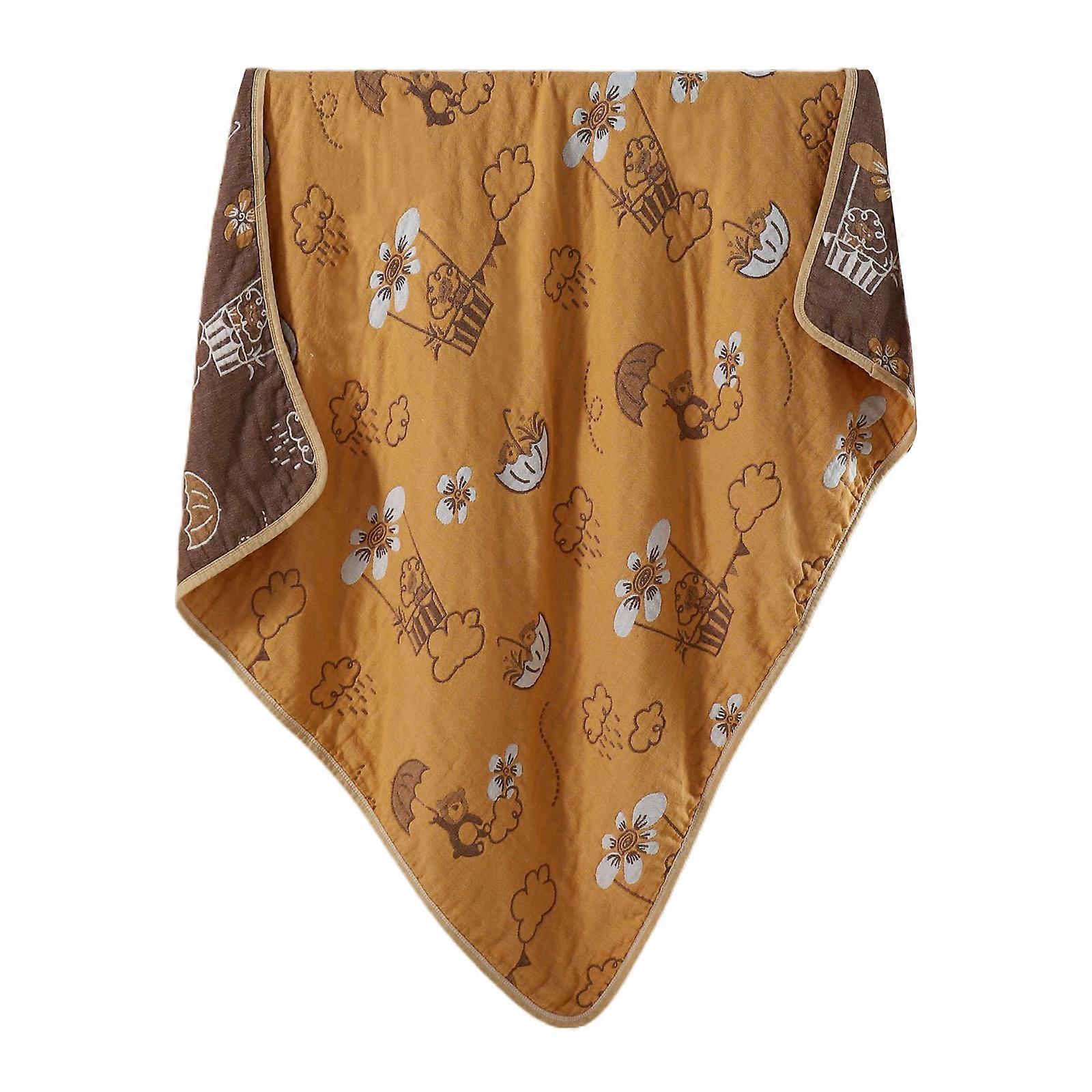 Cotton Swaddles Blanket with Cartoon Print for Newborns and Infants Soft Breathable Wrap Cloth Bath Towel Stroller Cover