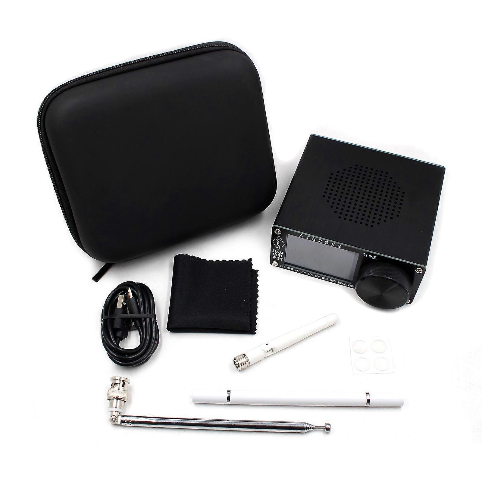 1Pc ATS-25X2 FM Netzwerk-Receiver Kit mit Antenne & Typ-C Ladekabel und Aufbewahrungstasche Tragbarer Empfänger BNC-Anschluss