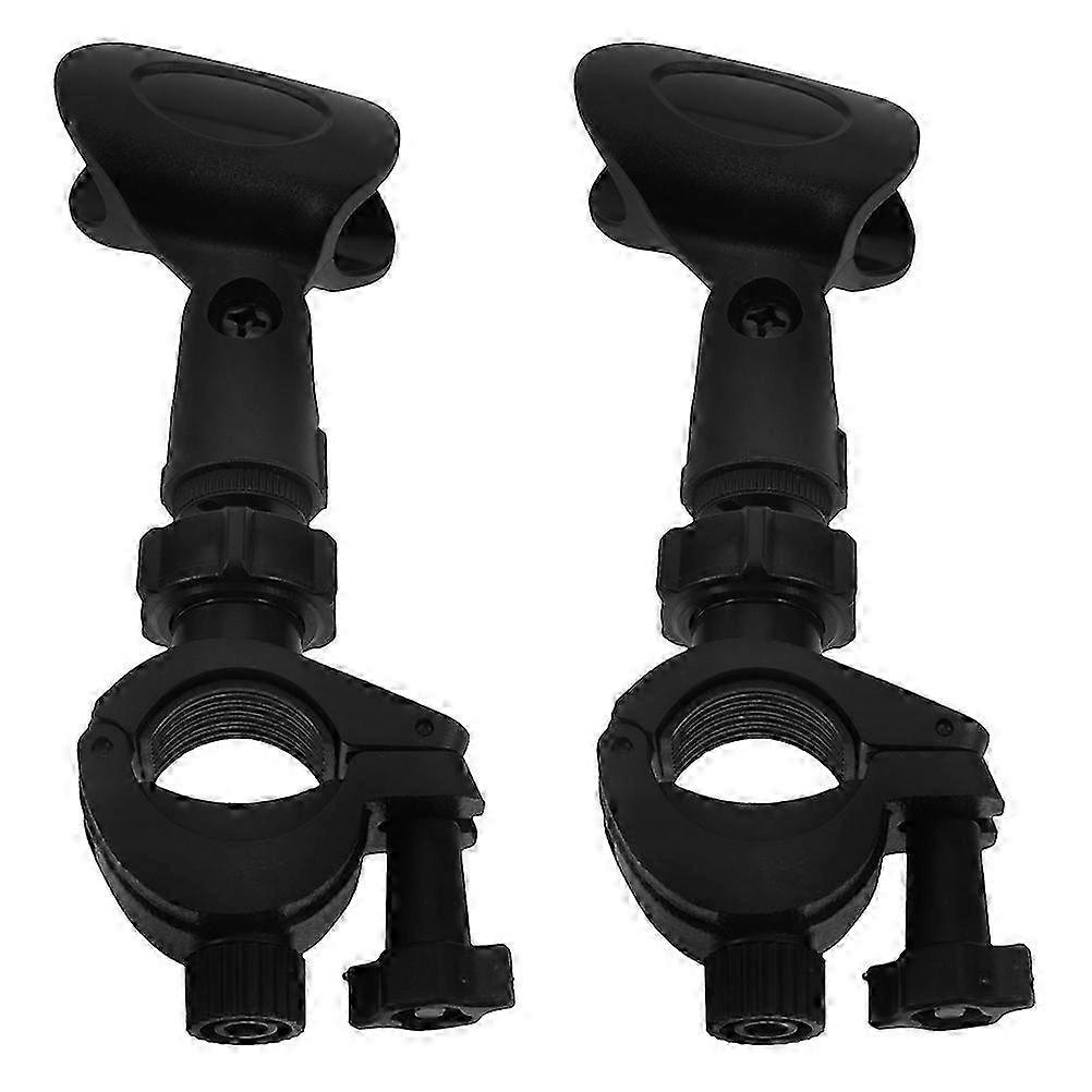 2 sarjaa musta mikrofonipidikkeen pidike pyörimispuristimella 8,50X5,50X2,30CM