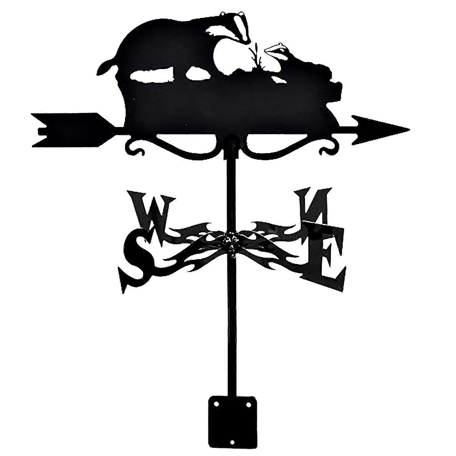 Weather vane Squirrel father and son with metal bracket, antirust coating for courtyard